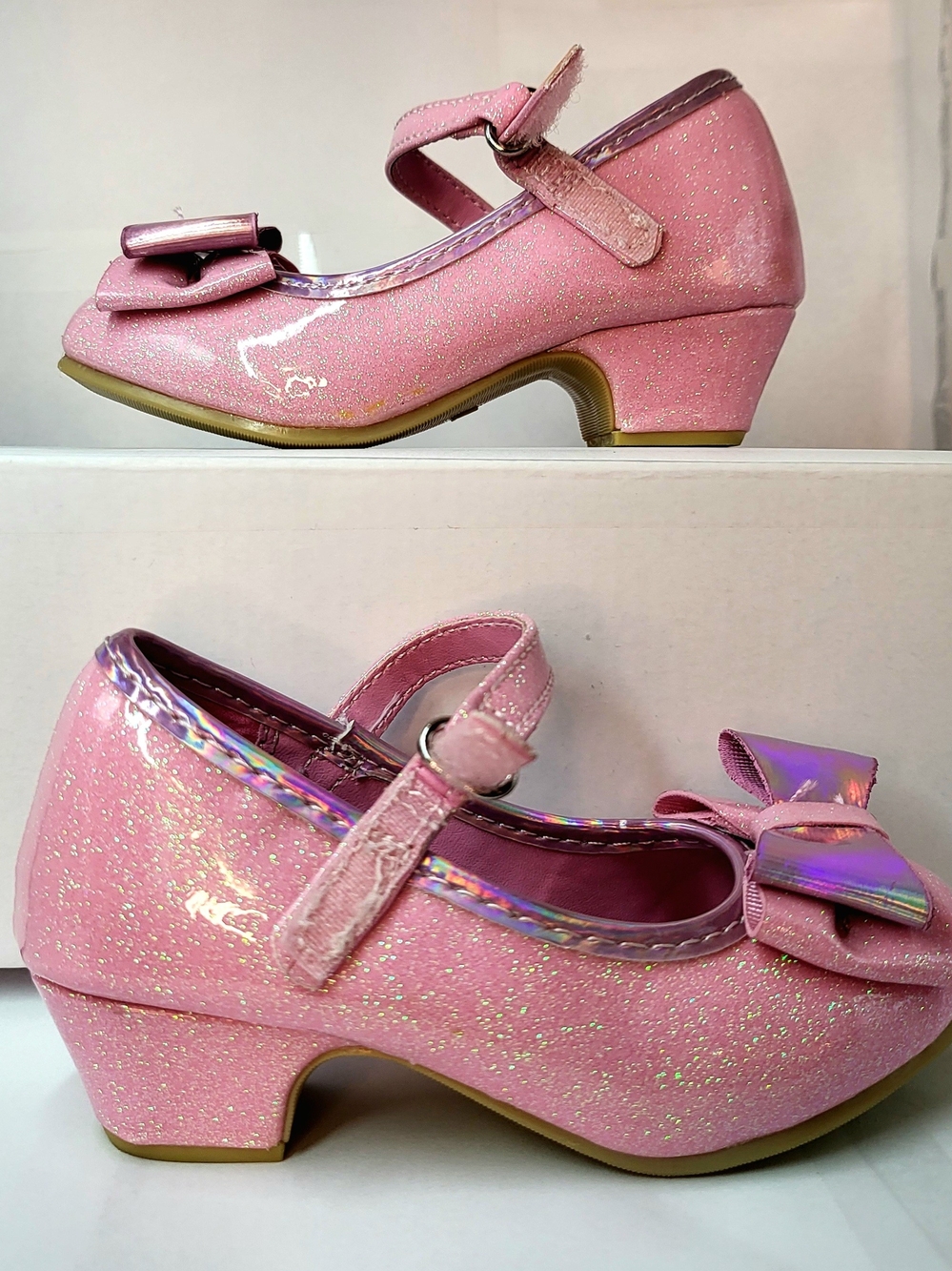 Disney Princess Pink Glitter Mary Jane Dress Shoes/Heel - Toddler Size 7